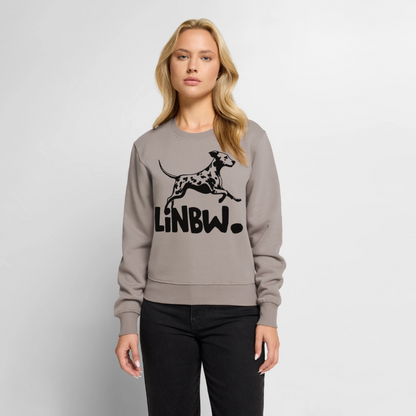 Damen Pullover „LINBW Logo“ – Dalmatiner Design – schwarzer Print 🐾🖤 - Taupe