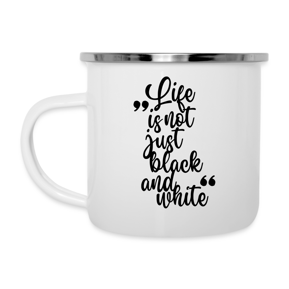 LiNBW. Emaille-Tasse Life is not just black and white - Weiß