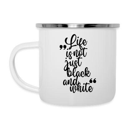 LiNBW. Emaille-Tasse Life is not just black and white - Weiß