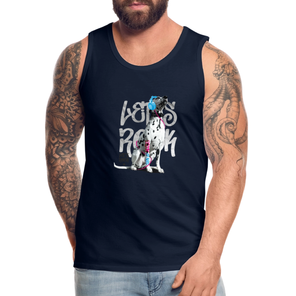 LiNBW. Männer Tank-Top Dalmatiner Let's Rock - Navy