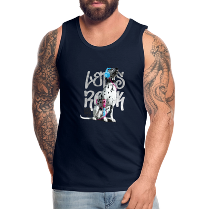 LiNBW. Männer Tank-Top Dalmatiner Let's Rock - Navy