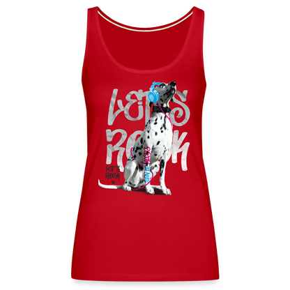 LiNBW. Frauen Tank-Top Dalmatiner Let's Rock - Rot