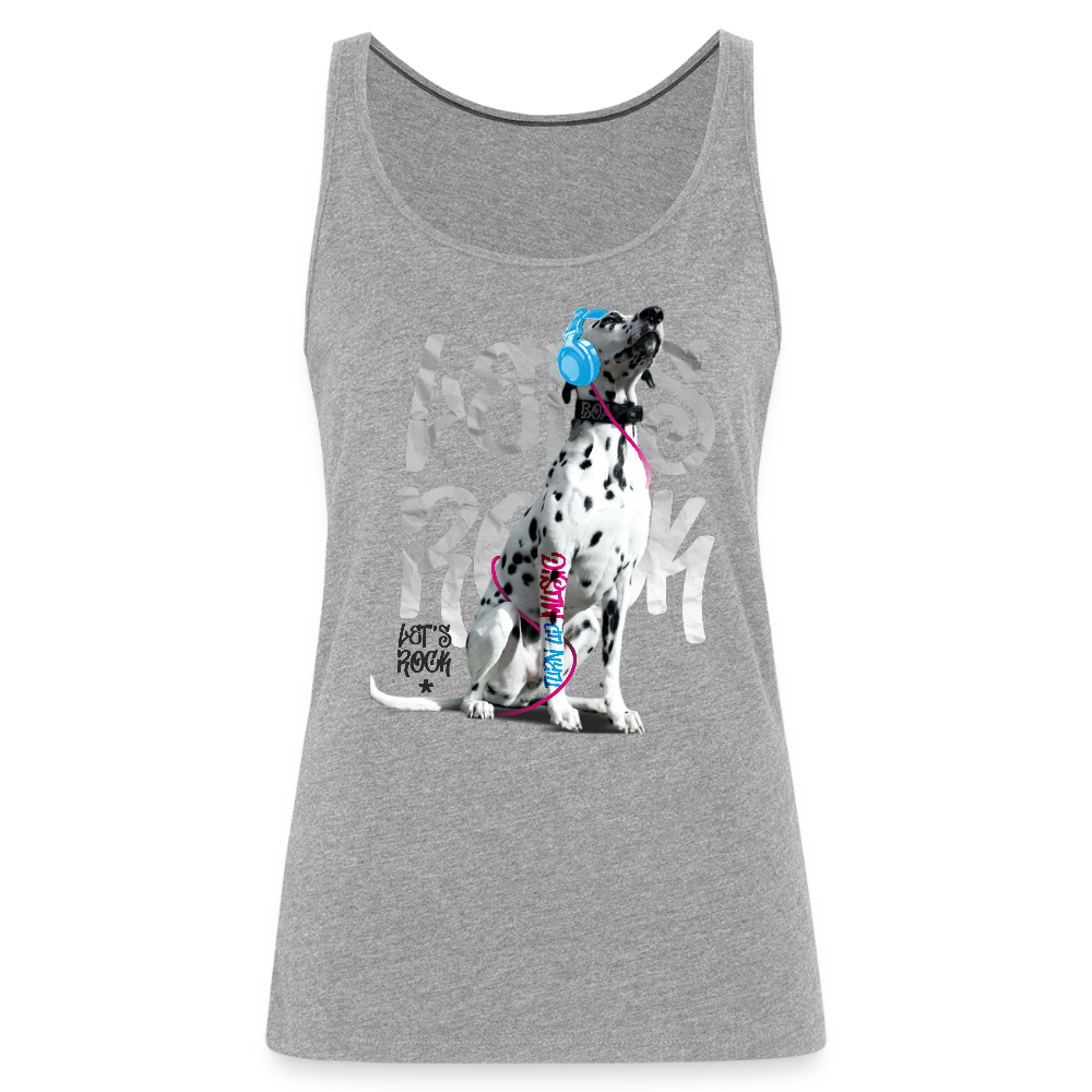 LiNBW. Frauen Tank-Top Dalmatiner Let's Rock - Grau meliert