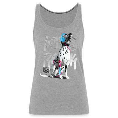 LiNBW. Frauen Tank-Top Dalmatiner Let's Rock - Grau meliert