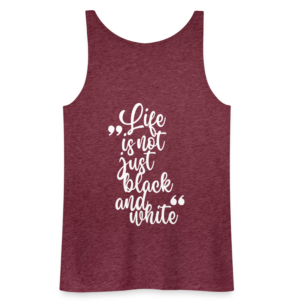 LiNBW. Frauen Tank-Top Life is not just black and white - Bordeauxrot meliert