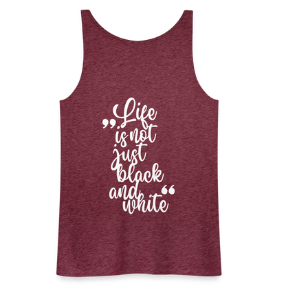 LiNBW. Frauen Tank-Top Life is not just black and white - Bordeauxrot meliert