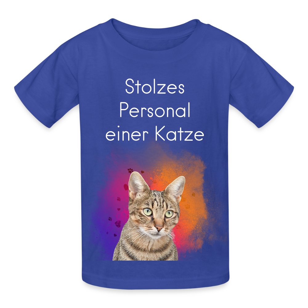 Kinder-T-Shirt – Stolzes Personal einer Katze | Für Mini-Katzenfans - Royalblau