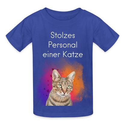 Kinder-T-Shirt – Stolzes Personal einer Katze | Für Mini-Katzenfans - Royalblau