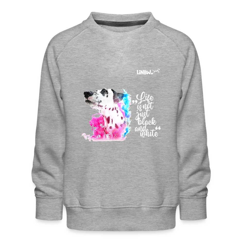 LiNBW. Kinder Pullover Dalmatiner Life is not just black and white - Grau meliert