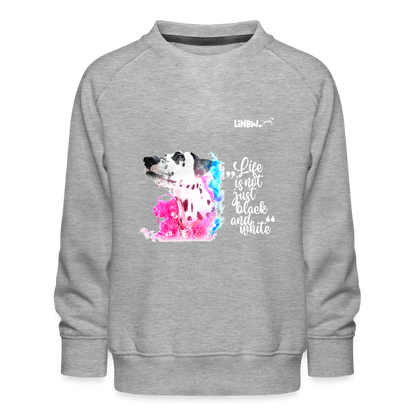 LiNBW. Kinder Pullover Dalmatiner Life is not just black and white - Grau meliert