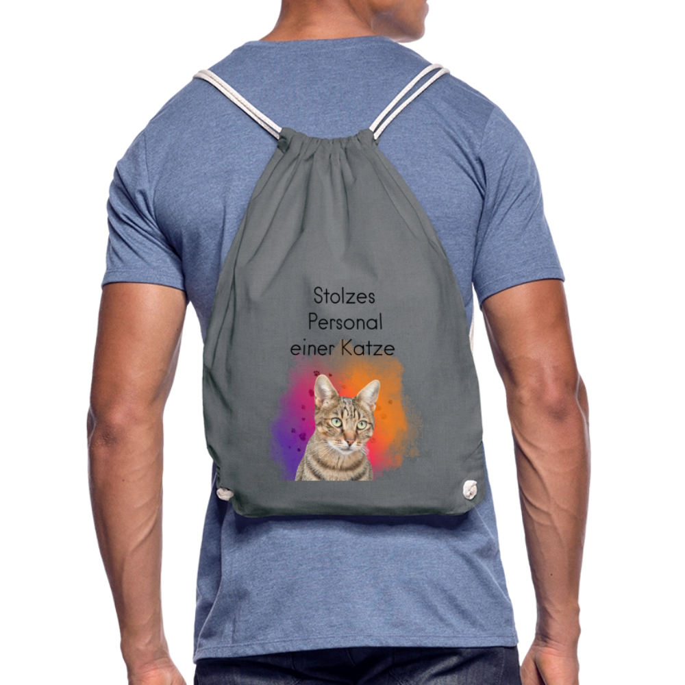 LiNBW. Turnbeutel Stolzes Personal einer Katze - Grau
