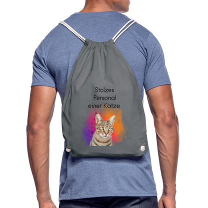 LiNBW. Turnbeutel Stolzes Personal einer Katze - Grau