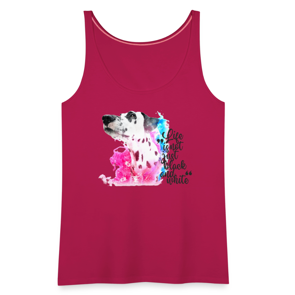 LiNBW. Frauen Tank-Top Dalmatiner Life is not just black and white - dunkles Pink