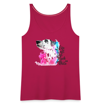LiNBW. Frauen Tank-Top Dalmatiner Life is not just black and white - dunkles Pink