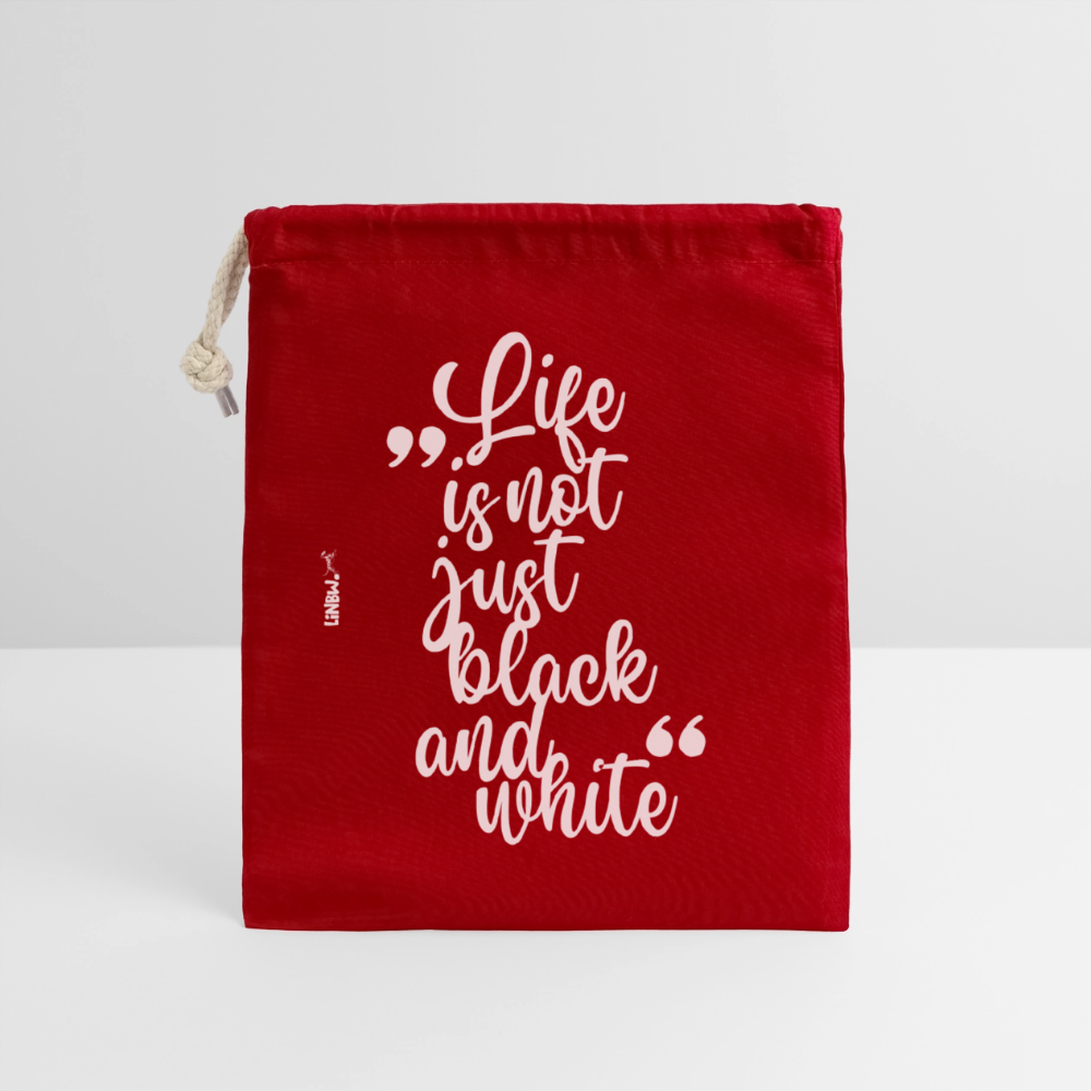 LiNBW. Baumwollbeutel Life is not just black and white - Rot