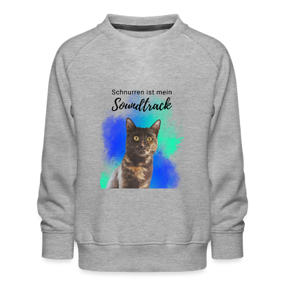 LiNBW. Kinder Pullover Schnurren ist mein Soundtrack - Grau meliert
