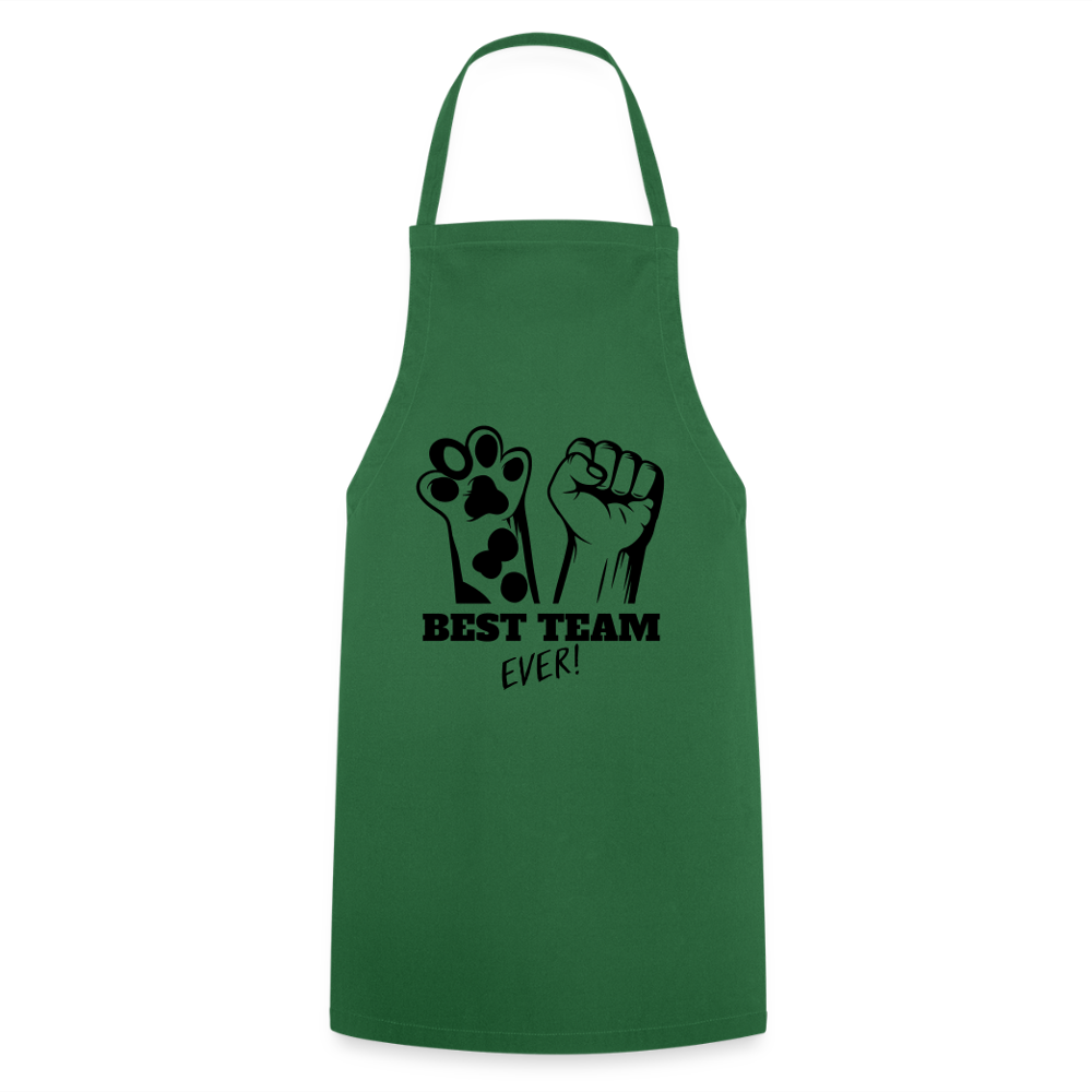 Kochschürze „Best Team Ever!“ – Mensch & Tier, unschlagbar vereint - Grün