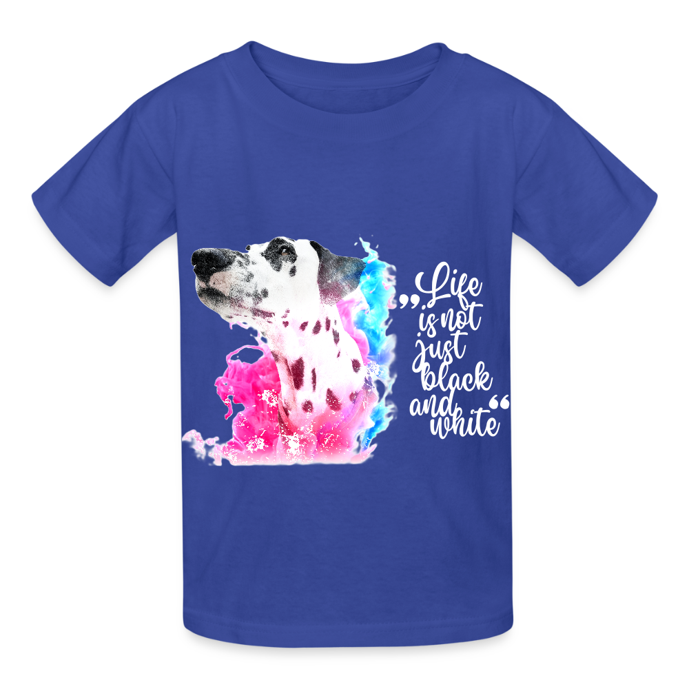 Kinder-T-Shirt – Dalmatiner in Farbe | Life is not just black and white - Royalblau