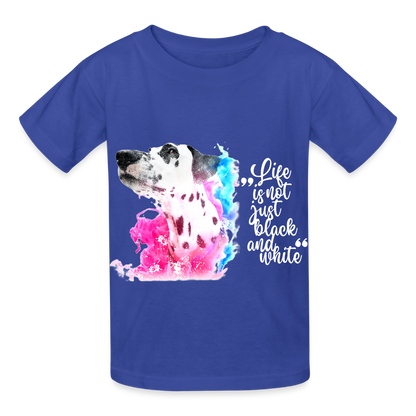 Kinder-T-Shirt – Dalmatiner in Farbe | Life is not just black and white - Royalblau