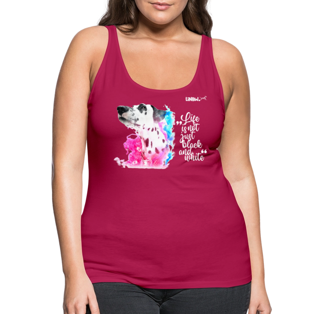 LiNBW. Frauen Tank-Top Dalmatiner Life is not just black and white - dunkles Pink