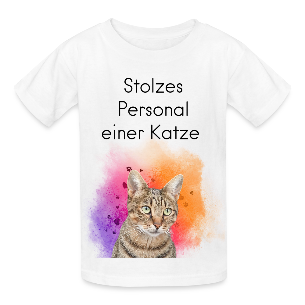 Kinder-T-Shirt – Stolzes Personal einer Katze | Für Mini-Katzenfans - Weiß