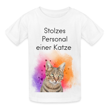 Kinder-T-Shirt – Stolzes Personal einer Katze | Für Mini-Katzenfans - Weiß