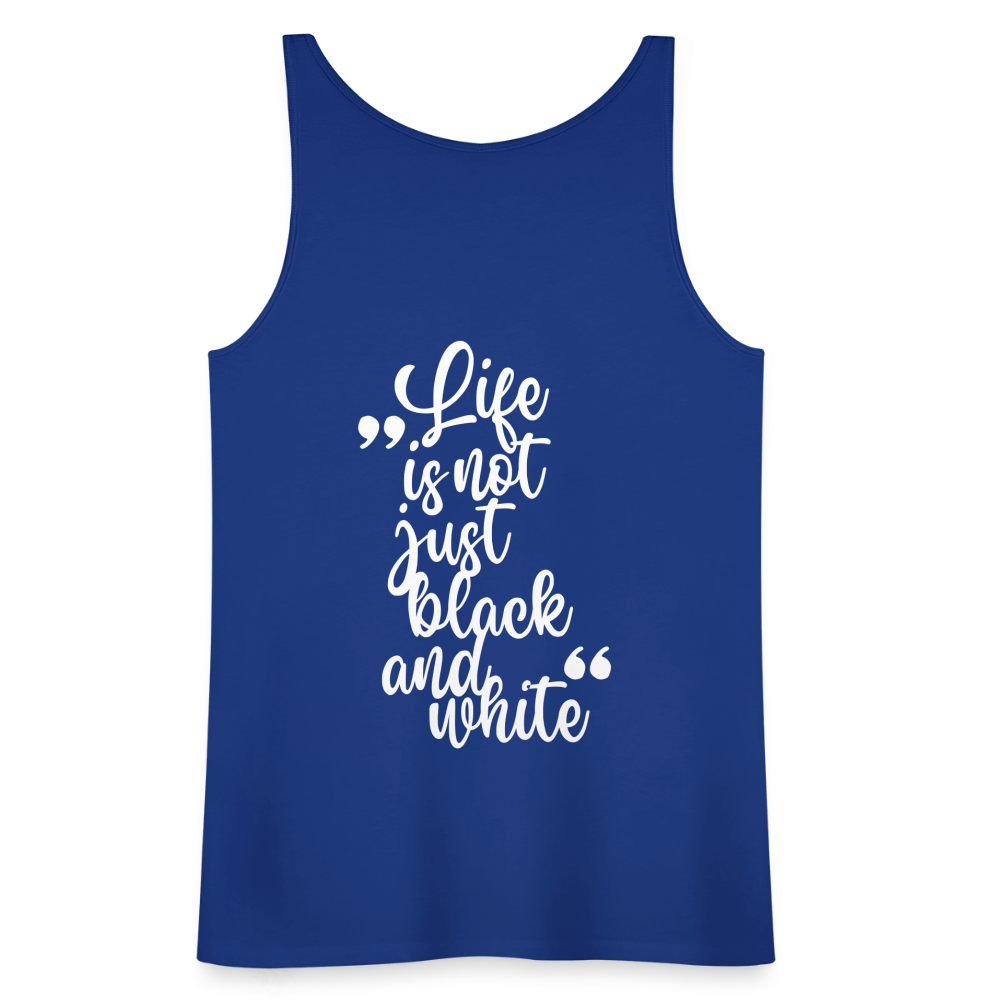 LiNBW. Frauen Tank-Top Life is not just black and white - Königsblau