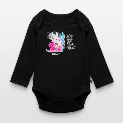 Baby-Body „Life is not just black and white – mit Dalmatiner Boa“ - Schwarz