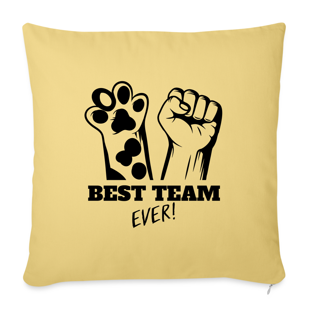 LiNBW. Kissen mit Füllung 45 x 45 cm Best Team Ever - Hellgelb
