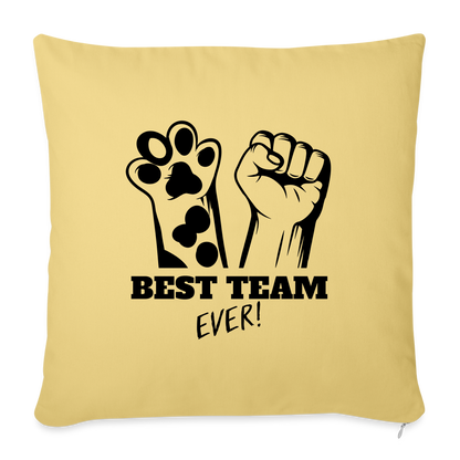 LiNBW. Kissen mit Füllung 45 x 45 cm Best Team Ever - Hellgelb