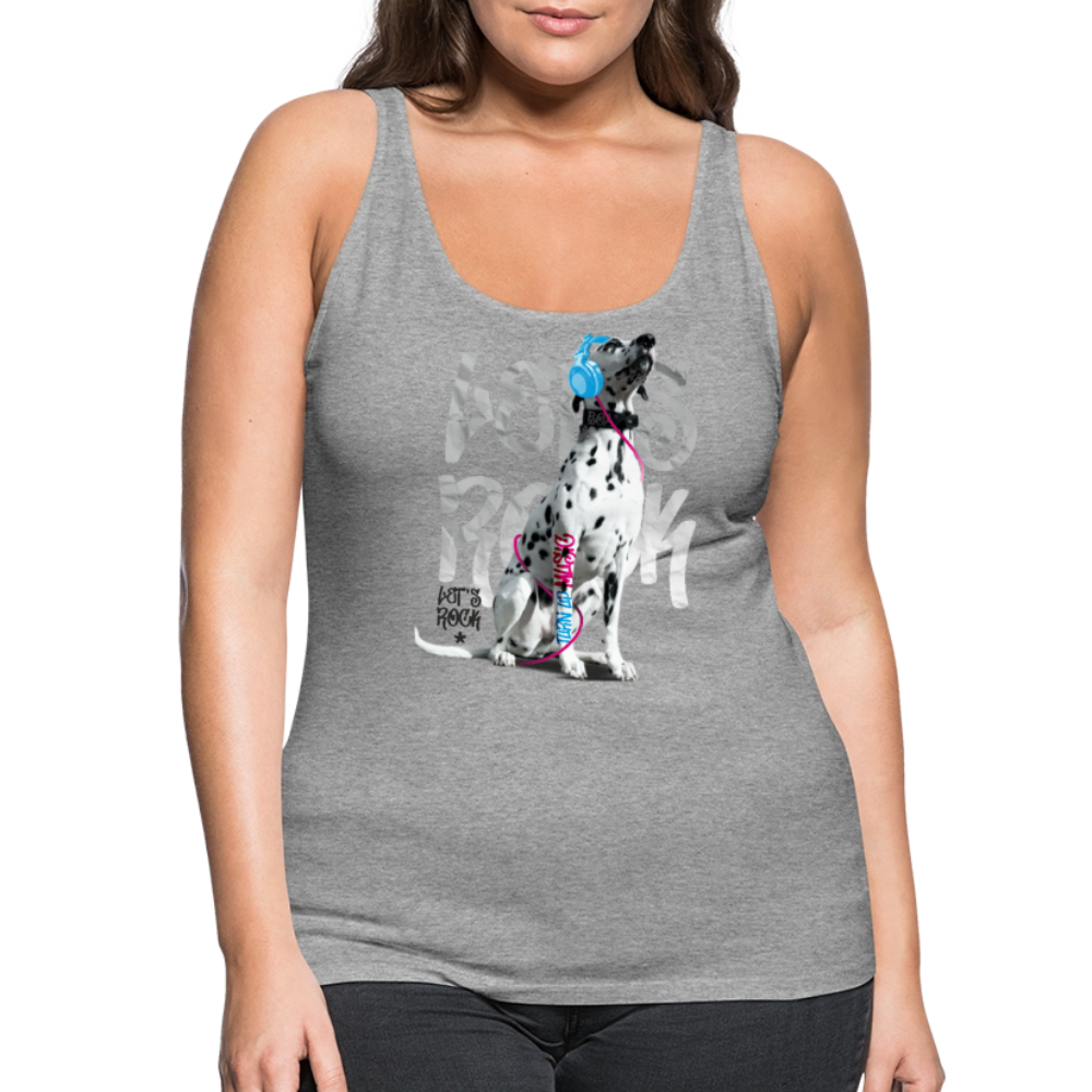 LiNBW. Frauen Tank-Top Dalmatiner Let's Rock - Grau meliert