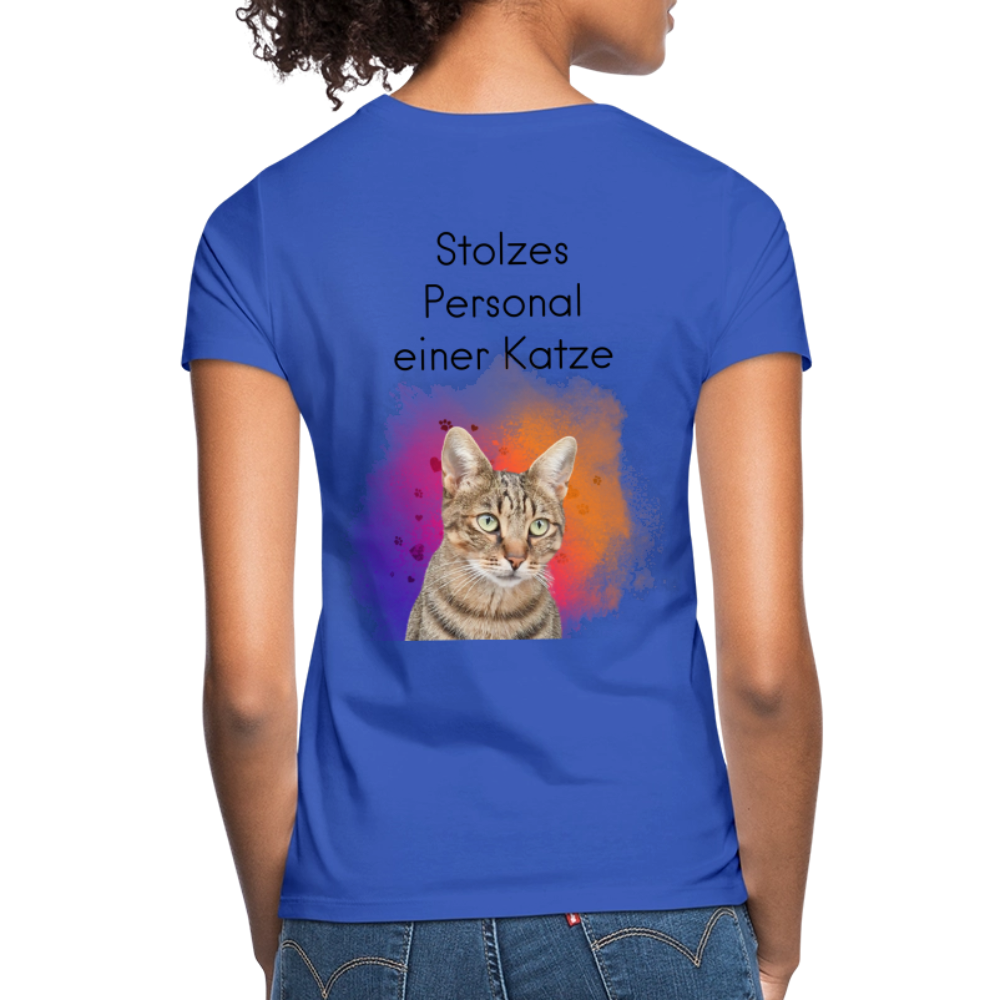 LiNBW. Frauen T-Shirt Stolzes Personal einer Katze - Royalblau
