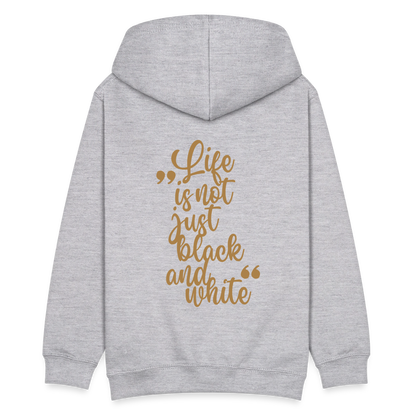 LiNBW. Teenager Hoodie Life is not just black and white - Hellgrau meliert