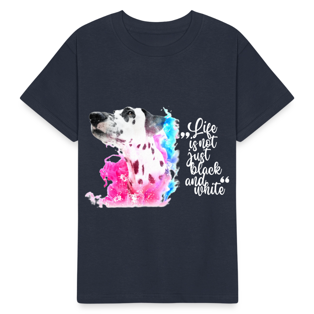 Kinder-T-Shirt – Dalmatiner in Farbe | Life is not just black and white - Navy