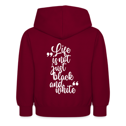 LiNBW. Kinder Hoodie Life is not just black and white - Bordeaux