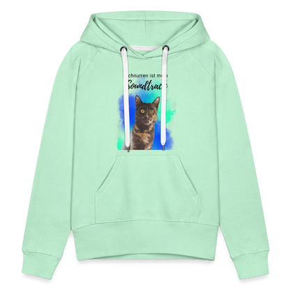 LiNBW.  Frauen Hoodie Schnurren ist mein Soundtrack - helles Mintgrün