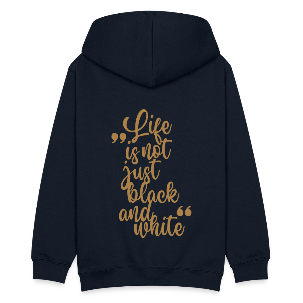 LiNBW. Kinder Hoodie Life is not just black and white - Navy