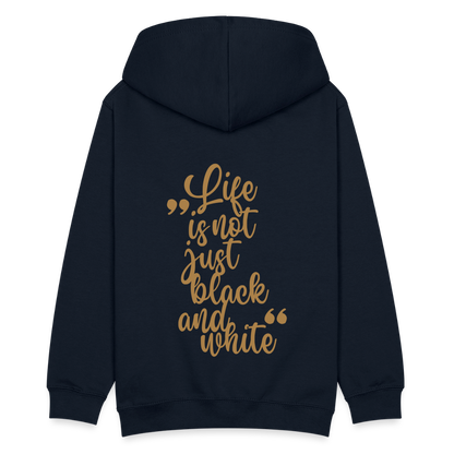 LiNBW. Kinder Hoodie Life is not just black and white - Navy