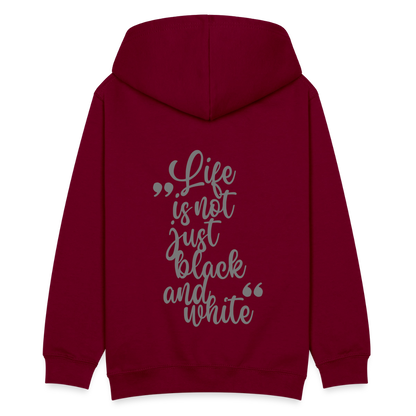 LiNBW. Kinder Hoodie Life is not just black and white - Bordeaux