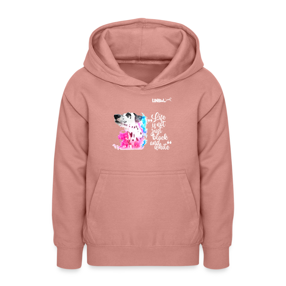 LiNBW. Teenager Hoodie Dalmatiner Life is not just black and white - Altrosa