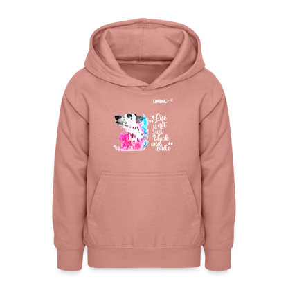 LiNBW. Teenager Hoodie Dalmatiner Life is not just black and white - Altrosa