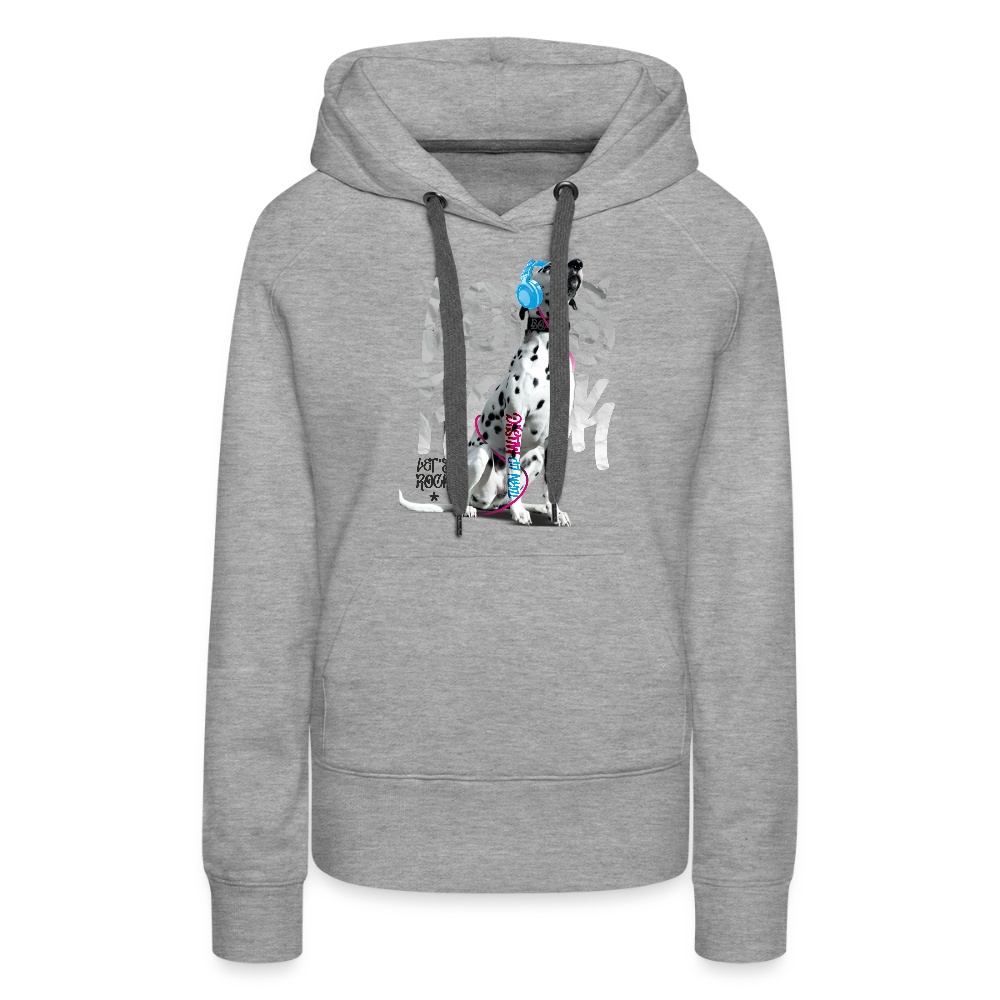LiNBW. Frauen Hoodie Dalmatiner Let's Rock - Grau meliert