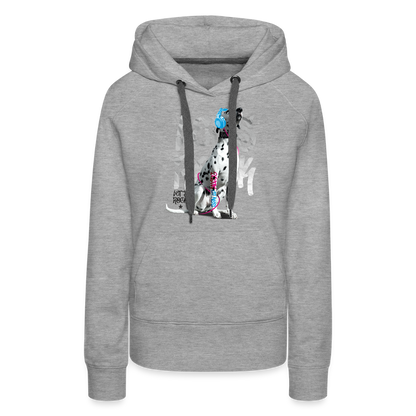 LiNBW. Frauen Hoodie Dalmatiner Let's Rock - Grau meliert