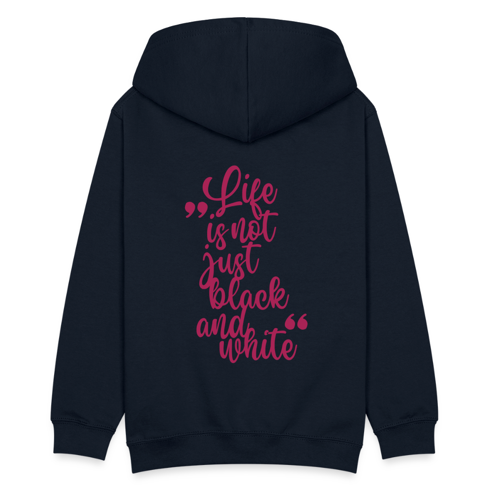 LiNBW. Teenager Hoodie Life is not just black and white - Navy