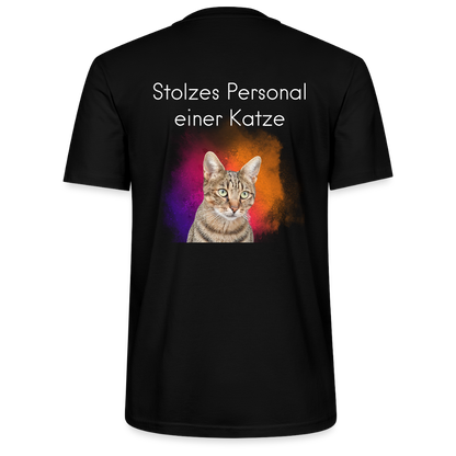 LiNBW. Männer T-Shirt Stolzes Personal einer Katze - Schwarz