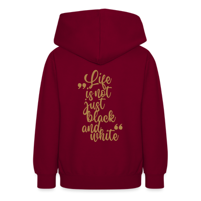 LiNBW. Teenager Hoodie Life is not just black and white - Bordeaux
