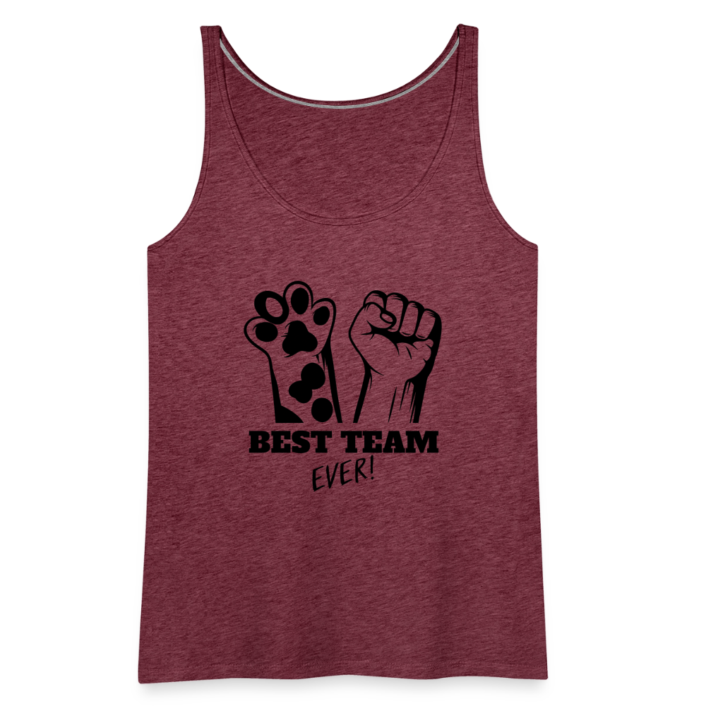 LiNBW. Frauen Tank-Top Best Team Ever - Bordeauxrot meliert