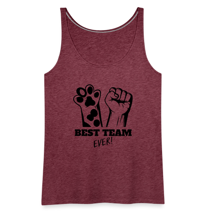 LiNBW. Frauen Tank-Top Best Team Ever - Bordeauxrot meliert