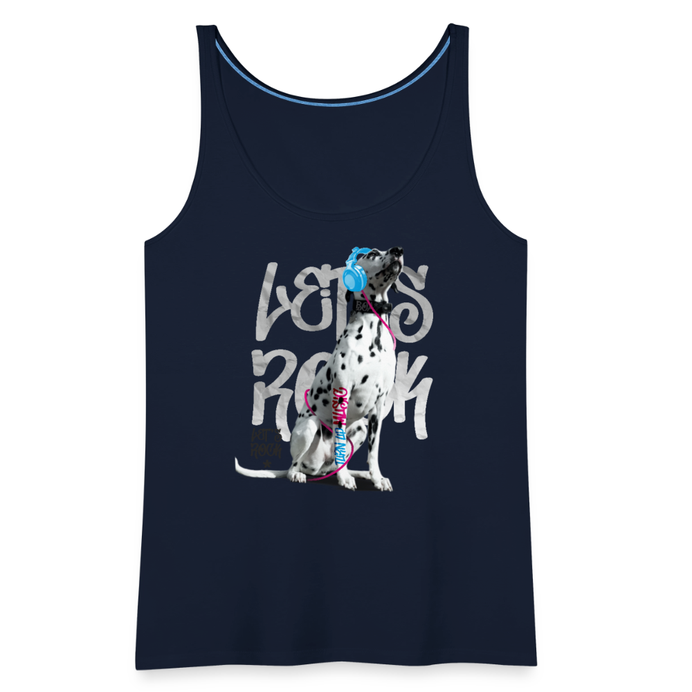 LiNBW. Frauen Tank-Top Dalmatiner Let's Rock - Navy