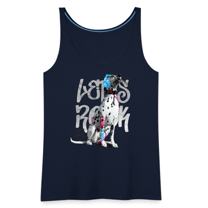 LiNBW. Frauen Tank-Top Dalmatiner Let's Rock - Navy